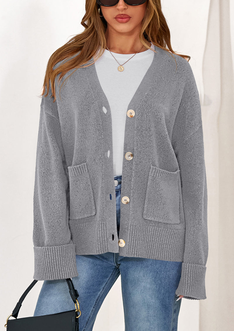 PRETTYGARDEN Women's Oversized Cardigan Sweaters Trendy Chunky Knit Long Sleeve V Neck Button Down Fall Winter Outfits