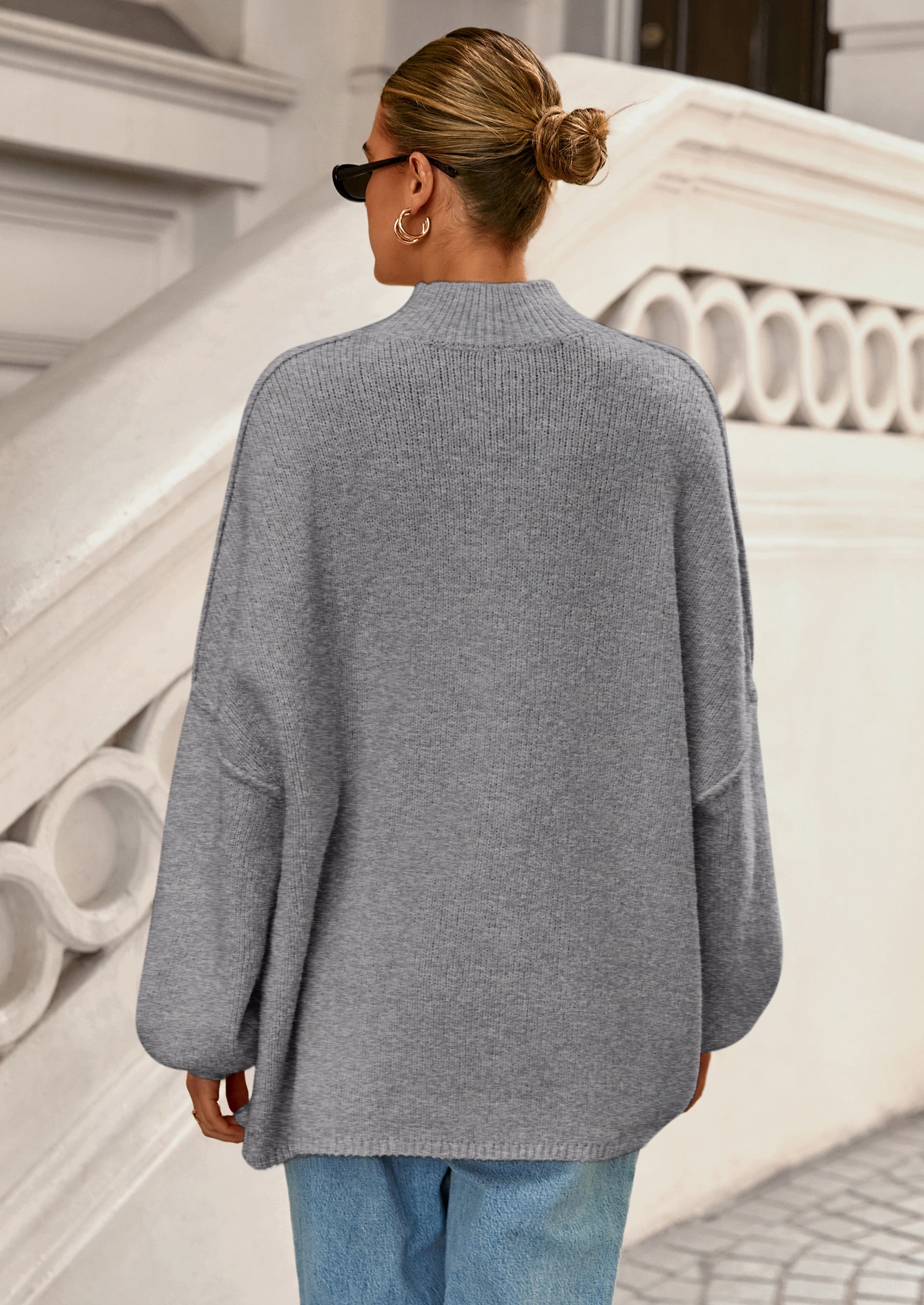 PRETTYGARDEN Women's Fall Oversized Sweaters Chunky Knit Mock Neck Long Sleeve Casual Trendy Pullover Winter Clothes PRETTYGARDEN