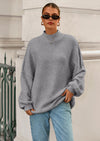 PRETTYGARDEN Women's Fall Oversized Sweaters Chunky Knit Mock Neck Long Sleeve Casual Trendy Pullover Winter Clothes PRETTYGARDEN