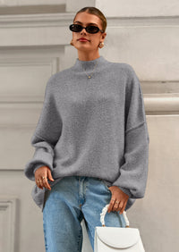 PRETTYGARDEN Women's Fall Oversized Sweaters Chunky Knit Mock Neck Long Sleeve Casual Trendy Pullover Winter Clothes PRETTYGARDEN