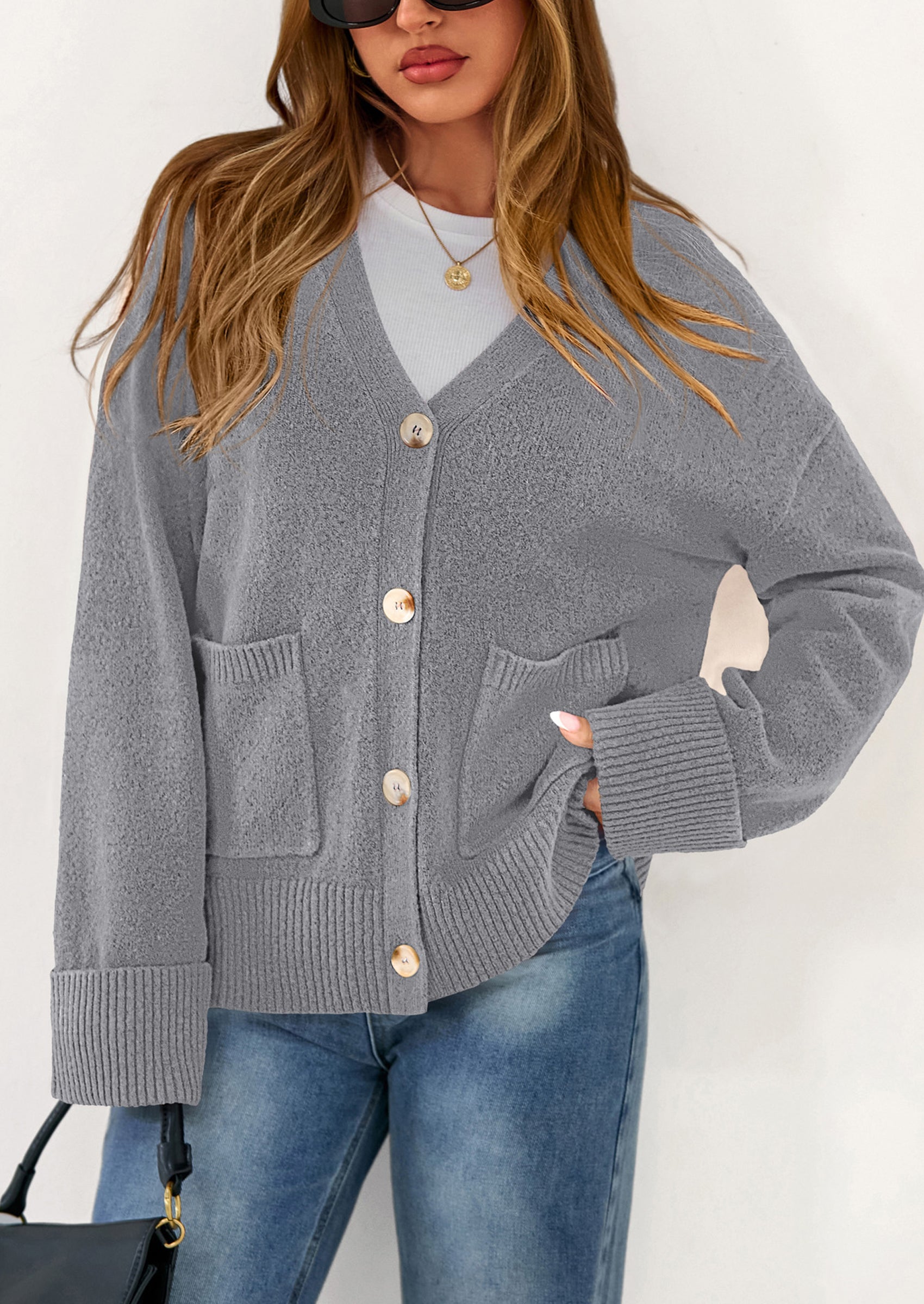 PRETTYGARDEN Women's Oversized Cardigan Sweaters Trendy Chunky Knit Long Sleeve V Neck Button Down Fall Winter Outfits
