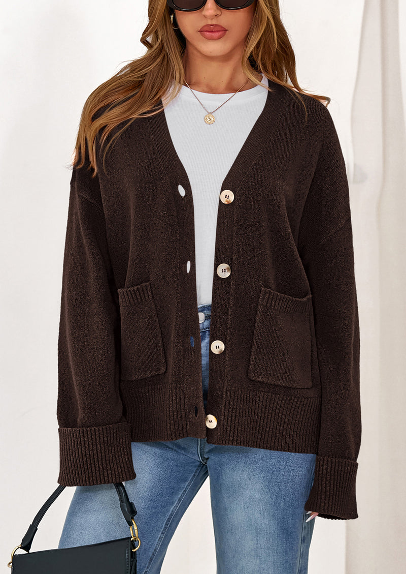 PRETTYGARDEN Women's Oversized Cardigan Sweaters Trendy Chunky Knit Long Sleeve V Neck Button Down Fall Winter Outfits