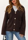PRETTYGARDEN Women's Oversized Cardigan Sweaters Trendy Chunky Knit Long Sleeve V Neck Button Down Fall Winter Outfits