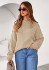 PRETTYGARDEN Womens Fall Long Sleeve Sweater Crew Neck Fuzzy Loose Fit Chunky Knit Oversized Pullover Sweaters Going Out Tops PRETTYGARDEN