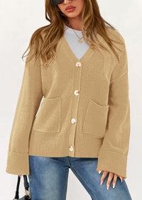 PRETTYGARDEN Women's Oversized Cardigan Sweaters Trendy Chunky Knit Long Sleeve V Neck Button Down Fall Winter Outfits