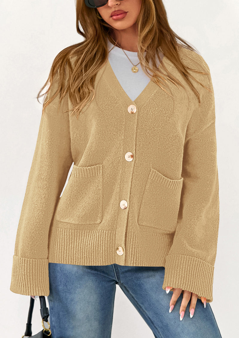 PRETTYGARDEN Women's Oversized Cardigan Sweaters Trendy Chunky Knit Long Sleeve V Neck Button Down Fall Winter Outfits