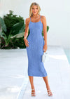 PRETTYGARDEN Women's Sleeveless Bodycon Dress Textured Back Slit Sexy Cocktail Party Midi Dresses