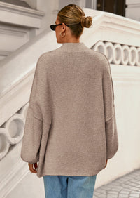 PRETTYGARDEN Women's Fall Oversized Sweaters Chunky Knit Mock Neck Long Sleeve Casual Trendy Pullover Winter Clothes PRETTYGARDEN