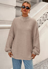 PRETTYGARDEN Women's Fall Oversized Sweaters Chunky Knit Mock Neck Long Sleeve Casual Trendy Pullover Winter Clothes PRETTYGARDEN