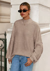 PRETTYGARDEN Women's Fall Oversized Sweaters Chunky Knit Mock Neck Long Sleeve Casual Trendy Pullover Winter Clothes PRETTYGARDEN