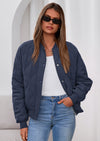 PRETTYGARDEN Women's Quilted Bomber Jacket Fall Fashion Lightweight Cropped Zip up Outerwear Winter Puffer Coats Pockets