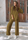 PRETTYGARDEN Women's 2 Piece Outfits Casual Short Sleeve Pullover Tops and Wide Leg Pants Lounge Sets Tracksuits