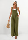 PRETTYGARDEN Women's Bib Overalls Casual Summer Sleeveless Strap Loose Wide Leg Jumpsuits with Pockets