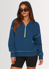 PRETTYGARDEN Women's Hooded Sweatshirts Long Sleeve Half Zip Cropped Hoodie Pullover Winter Fashion Clothes