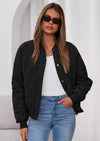 PRETTYGARDEN Women's Quilted Bomber Jacket Fall Fashion Lightweight Cropped Zip up Outerwear Winter Puffer Coats Pockets