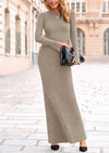 PRETTYGARDEN Women's Fall Fashion Long Sleeve Maxi Dress Ribbed Knit Boat Neck Bodycon Casual Dresses Going Out Outfits