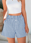 PRETTYGARDEN Womens Shorts Boxers Summer Gingham Pajama Lounge Sleep Y2K Plaid Pj Shorts Beach Bottoms