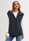 PRETTYGARDEN Women's Fall Spring Vest Casual Sleeveless Hooded Zip Up Jacket Trendy Winter Coat Outerwear