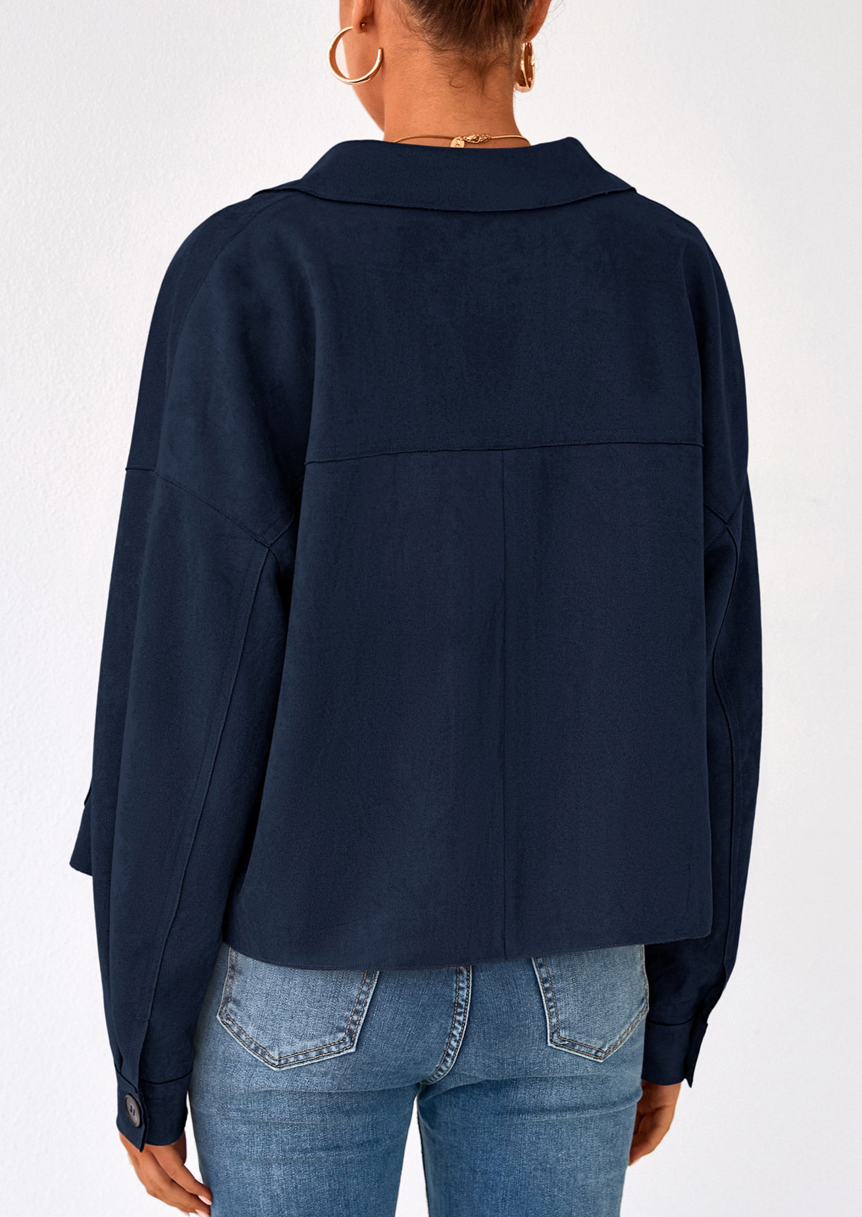 PRETTYGARDEN Women's Faux Suede Cropped Jacket Casual Lightweight Fall Fashion Winter Coats Outerwear Trendy Clothes