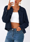 PRETTYGARDEN Women's Faux Suede Cropped Jacket Casual Lightweight Fall Fashion Winter Coats Outerwear Trendy Clothes