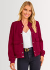 PRETTYGARDEN Women's Bomber Jackets Winter Trendy Varsity Jackets Shackets Button Down Cropped Coats with Pockets