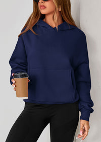 PRETTYGARDEN Women's Fall Hooded Sweatshirts Long Sleeve Half Zip Cropped Hoodies Pullover Winter Fashion Clothes