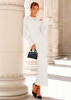 PRETTYGARDEN Sweater Dresses for Women Fall Bell Long Sleeve Crew Neck Bodycon Maxi Dress Winter Ribbed Knit Outfits
