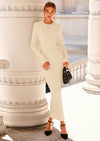 PRETTYGARDEN Sweater Dresses for Women Fall Bell Long Sleeve Crew Neck Bodycon Maxi Dress Winter Ribbed Knit Outfits