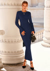 PRETTYGARDEN Sweater Dresses for Women Fall Bell Long Sleeve Crew Neck Bodycon Maxi Dress Winter Ribbed Knit Outfits