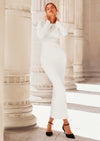 PRETTYGARDEN Sweater Dresses for Women Fall Bell Long Sleeve Crew Neck Bodycon Maxi Dress Winter Ribbed Knit Outfits