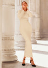 PRETTYGARDEN Sweater Dresses for Women Fall Bell Long Sleeve Crew Neck Bodycon Maxi Dress Winter Ribbed Knit Outfits