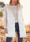 PRETTYGARDEN Womens Fall Reversible Vests Sleeveless Fleece Jacket Zip Up Hoodie Pockets Long Warm Winter Coat Outerwear