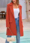 PRETTYGARDEN Women's Spring Fall Long Blazer Jackets Long Sleeve Lapel Pockets Loose Fit Work Casual Blazers Outerwear