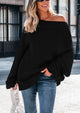 Chunky Loose Long Sleeve V Neck Oversized Casual Knit Pullover Sweaters