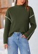 Chunky Knit  Casual Long Sleeve Mock Neck Oversized Loose Sweaters