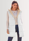 PRETTYGARDEN Womens Fall Reversible Vests Sleeveless Fleece Jacket Zip Up Hoodie Pockets Long Warm Winter Coat Outerwear