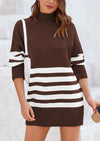 PRETTYGARDEN Women's Oversized Striped Sweaters Fall Casual Long Sleeve Turtleneck Pullover Chunky Knit Jumper Tops