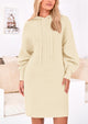 Knit Pullover Long Sleeve Hoodie Sweater Dress