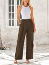 Wide Leg High Waisted Business Casual Work Pants
