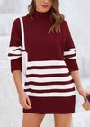 PRETTYGARDEN Women's Oversized Striped Sweaters Fall Casual Long Sleeve Turtleneck Pullover Chunky Knit Jumper Tops