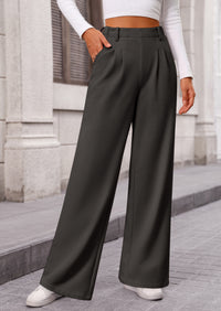 Wide Leg Casual High Elastic Waisted Work Office Palazzo Pants