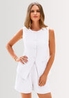 PRETTYGARDEN Two Piece Sets Button Down Suit Vest Tops High Waisted Shorts Business Casual Outfits