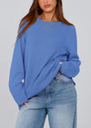 PRETTYGARDEN Women's Knit Fall Sweaters Long Sleeve Pullover Crewneck Split Hem Oversized Tunic Sweater Tops Winter Clothing