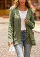 Knitted Solid Color Button Down Chunky Outwear Cardigan