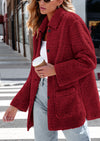 PRETTYGARDEN Women's Winter Faux Fur Coats Long Sleeve Lapel Button Down Pockets Fleece Sherpa Jacket Casual Trendy Outerwear
