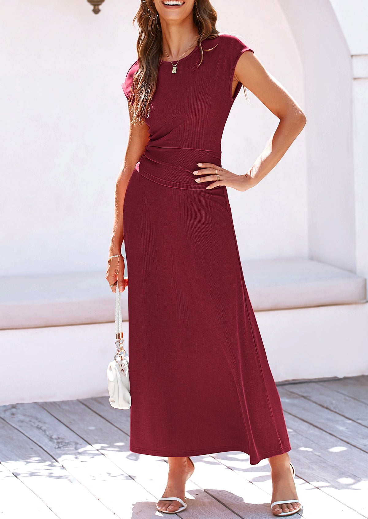 Casual Knit Short Sleeve Crop Top High Waist Skirt 2 Piece Sets