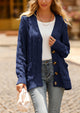 Knitted Solid Color Button Down Chunky Outwear Cardigan