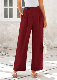 Wide Leg High Waisted Business Casual Work Pants