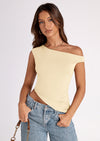 PRETTYGARDEN Womens Off The Shoulder Tops Summer Sleeveless One Shoulder Ruched Asymmetrical Y2K Going Out Crop Tank Top