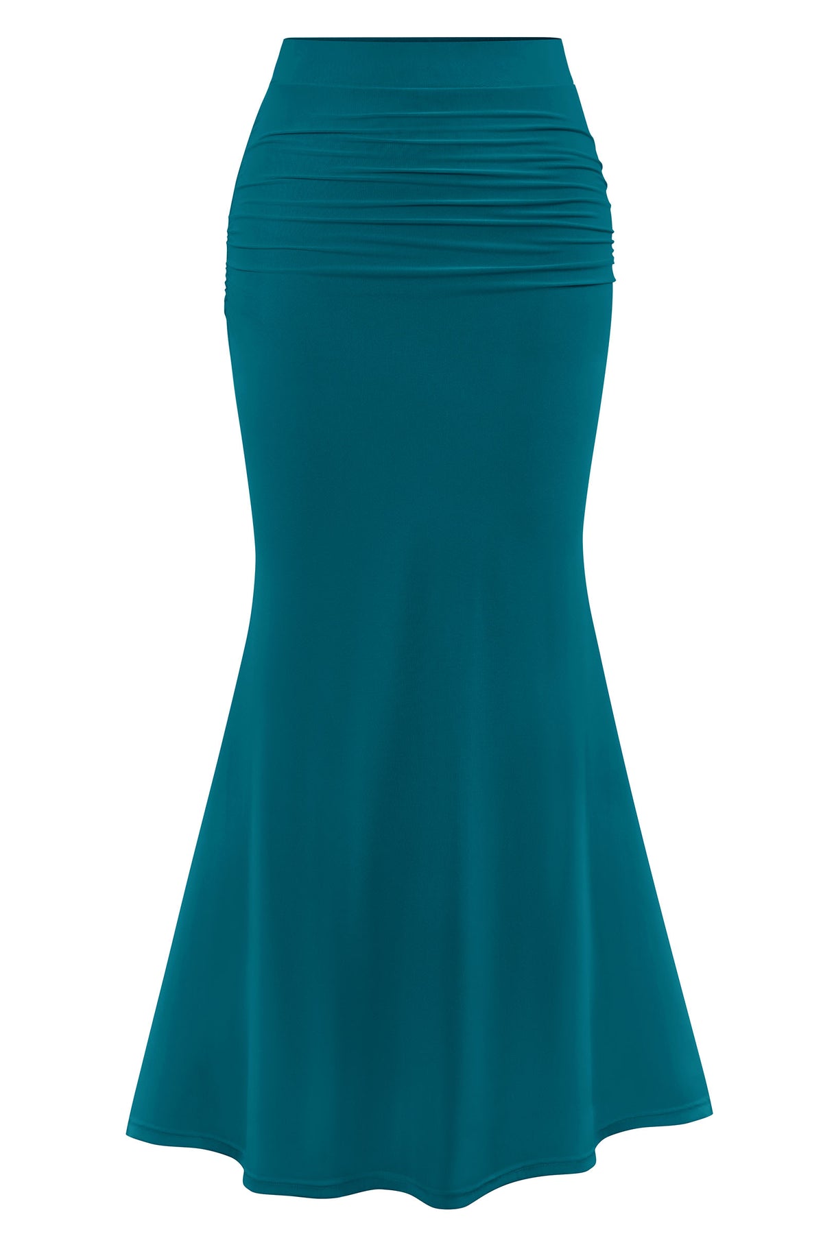 Mermaid Bodycon Trendy Casual High Waisted Ruffle Ruched Long Mesh Skirts